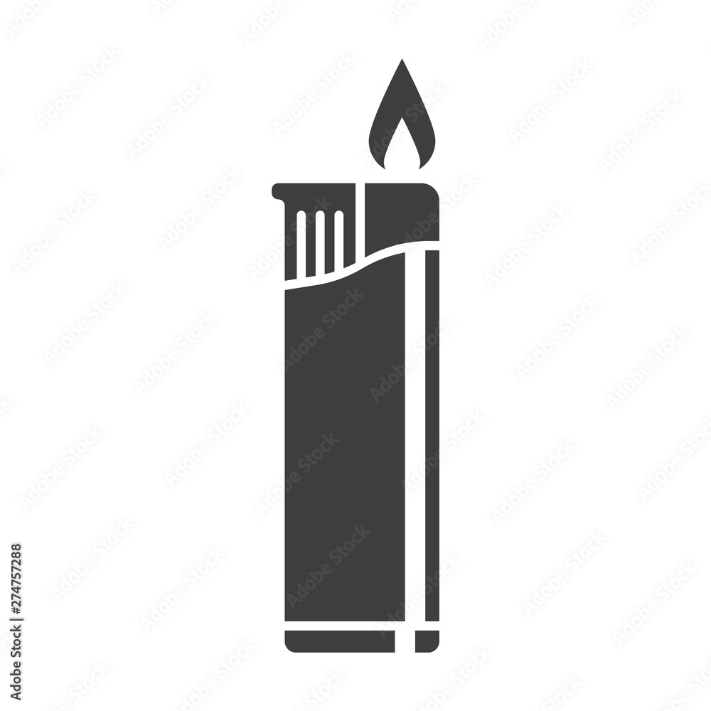 Icon cigarette lighter. Vector on white background Icon cigarette lighter. Vector on white background