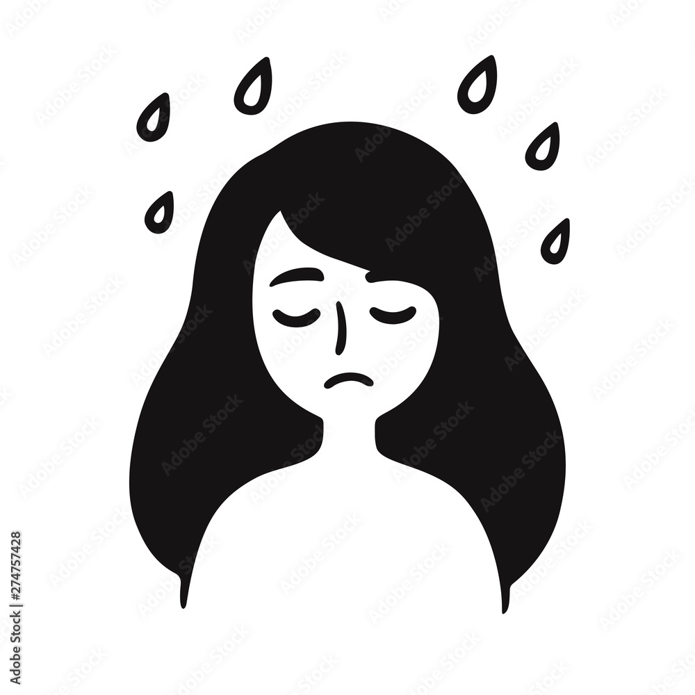 Fotografie Depressed girl drawing