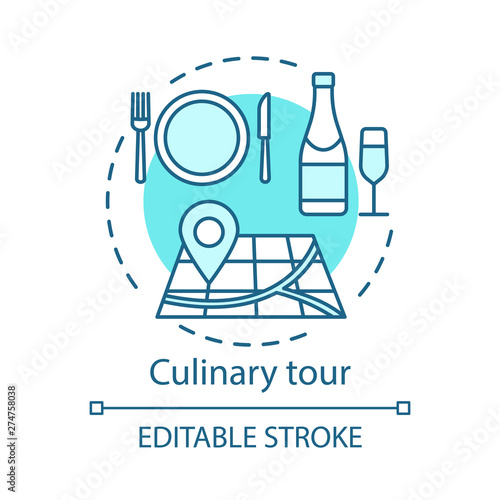 Culinary tour concept icon