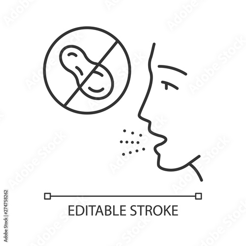 Nut allergy linear icon