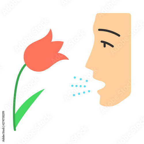Pollen allergy flat design long shadow color icon