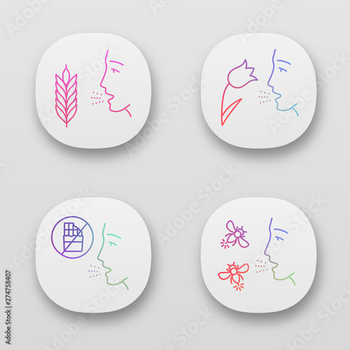 Allergies app icons set