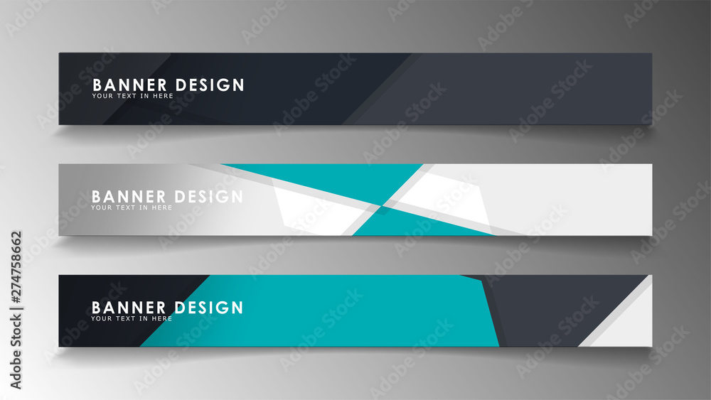 Set of banner templates with abstract background. Modern vector banners with polygonal background.