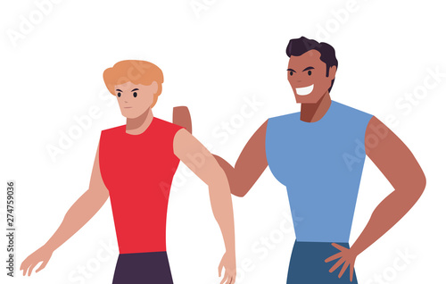 two men avatars on white background