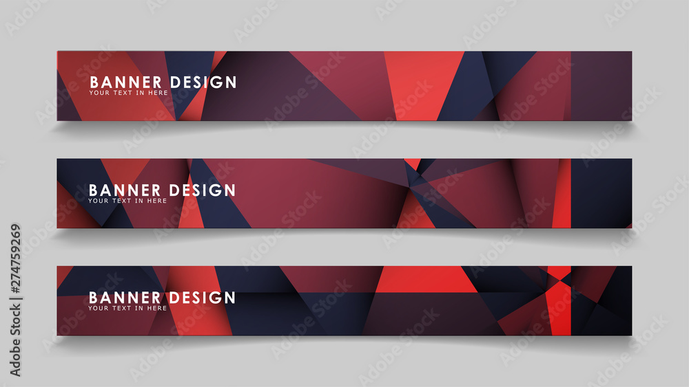 Abstract rectangle vector banners with red black geometric gradient backgrounds . design templates. future Poster template design