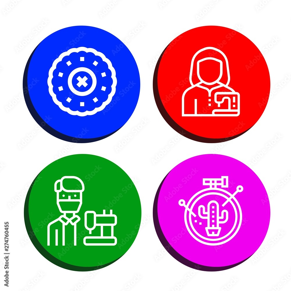 Set of seamstress icons such as Embroidery, Tailor , seamstress Set of seamstress icons such as Embroidery, Tailor , seamstress