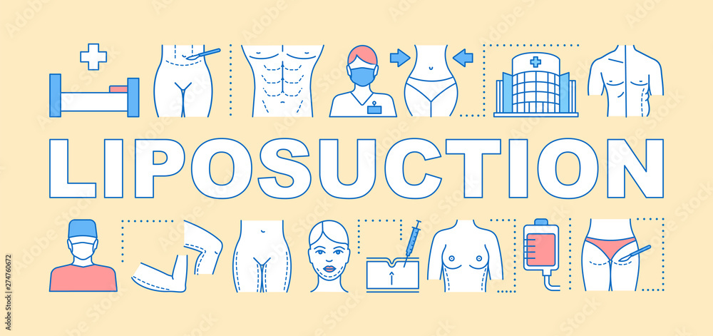 Liposuction word concepts banner