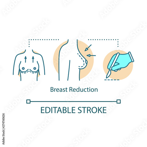 Breast reduction concept icon