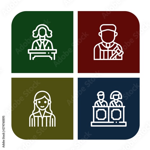 Set of lawsuit icons such as Judge, Jury , lawsuit
