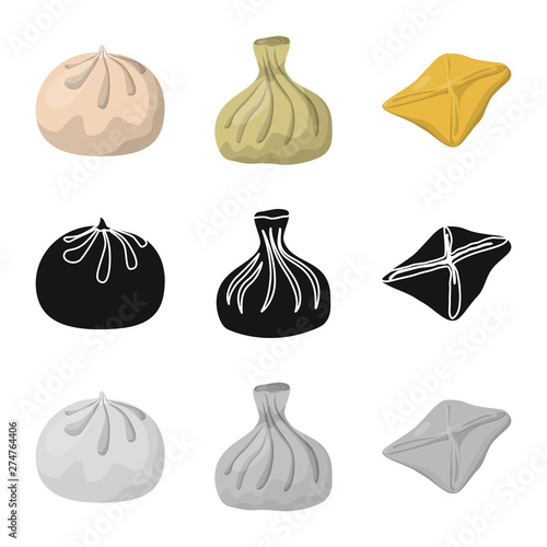 Vector design of products and cooking sign. Collection of products and appetizer vector icon for stock.