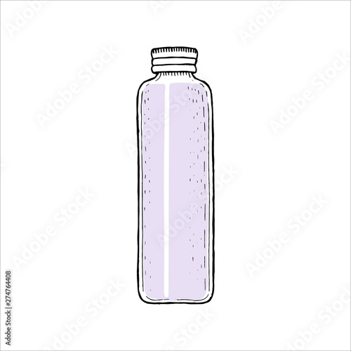 Empty bottle with cap, empty container template phial with spray, dispenser, dropper, jar, tube. cosmetic package