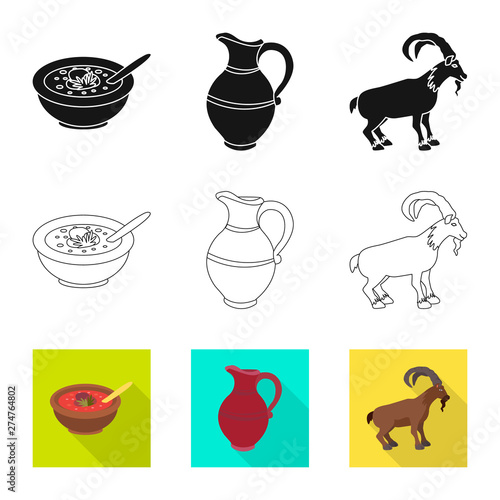 Vector design of culture and sightseeing sign. Collection of culture and originality stock symbol for web.