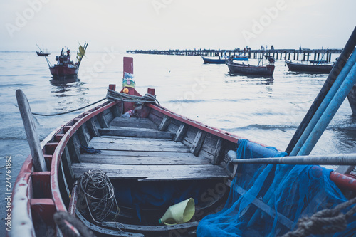 Fishing boat on the sea, .F...