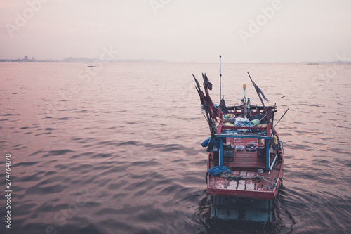 Fishing boat on the sea, .F...