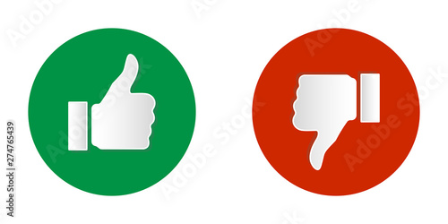 like and dislike colorful moden icons vector