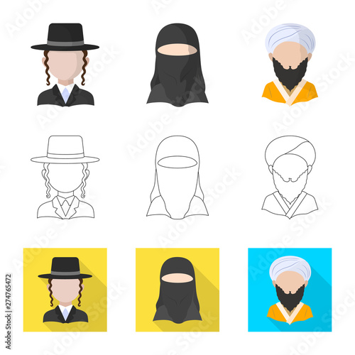 Vector design of imitator and resident logo. Set of imitator and culture stock symbol for web.