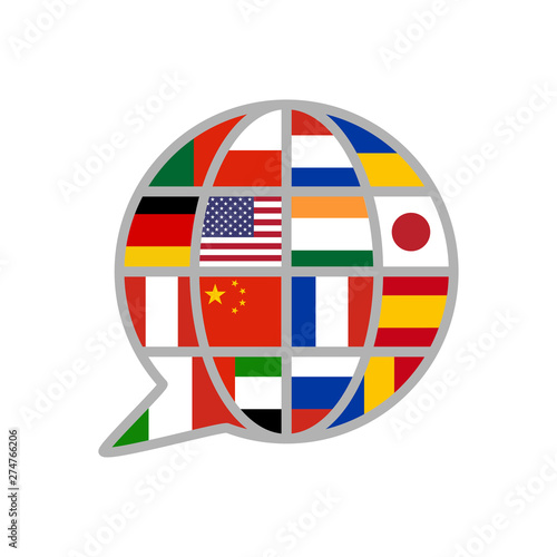 foreign language translation creative icon logo vector