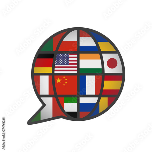 foreign language translation creative icon logo vector