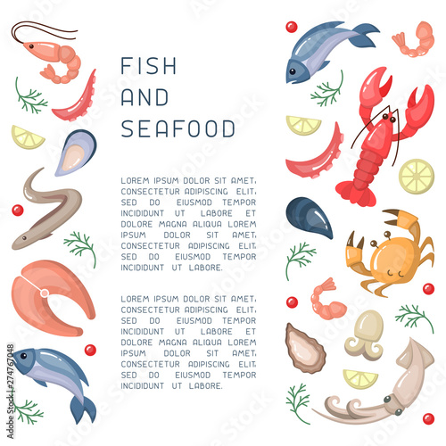 Placard concept with seafood elements and space for your text