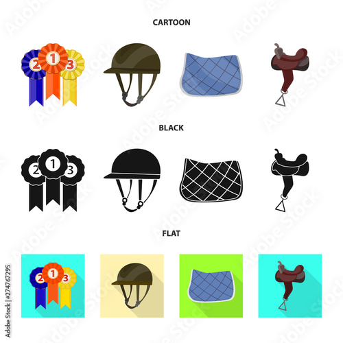 Vector design of equipment and riding sign. Collection of equipment and competition vector icon for stock.