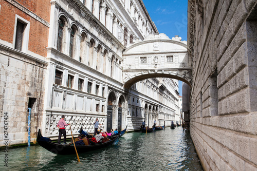VENICE, ITALY - APRIL, 2018: The famous Bridge of Sighs at the beautiful Venice canals © anamejia18