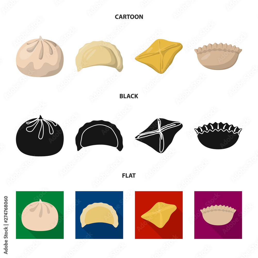 Fototapeta premium Vector design of products and cooking logo. Collection of products and appetizer stock vector illustration.