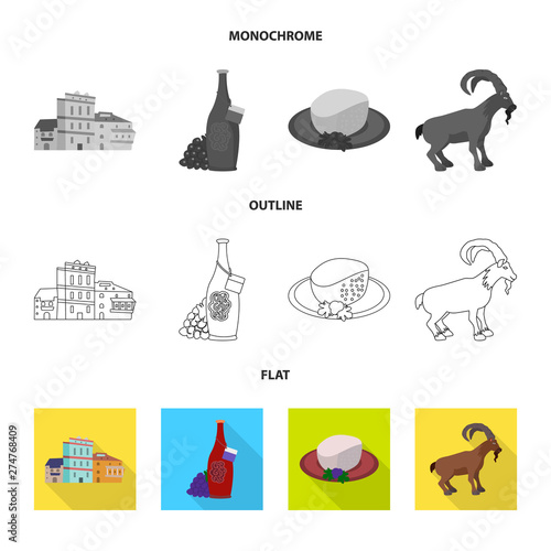 Vector design of culture and sightseeing icon. Collection of culture and originality stock vector illustration.