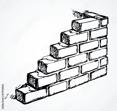 Brick wall. Vector drawing pattern