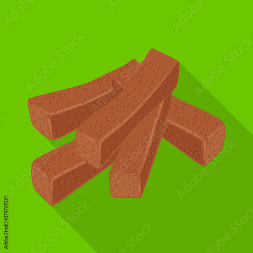 Vector illustration of croutons and bread sign. Set of croutons and crackers vector icon for stock.