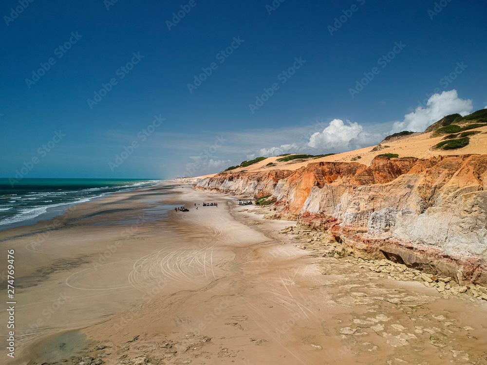 aerial landscape beach of Morro Branco, Ceará - Brazil aerial landscape beach of Morro Branco, Ceará - Brazil