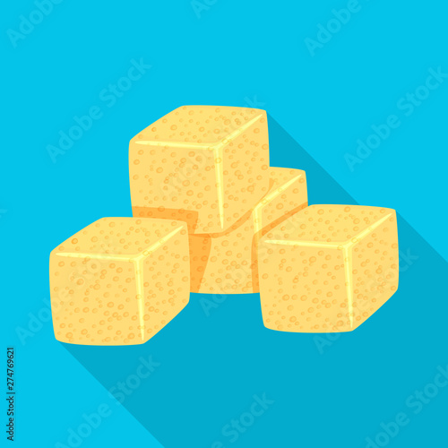 Vector design of croutons and bread logo. Set of croutons and bowl stock symbol for web.