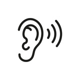 Ear listening icon. Vector. Isolated.