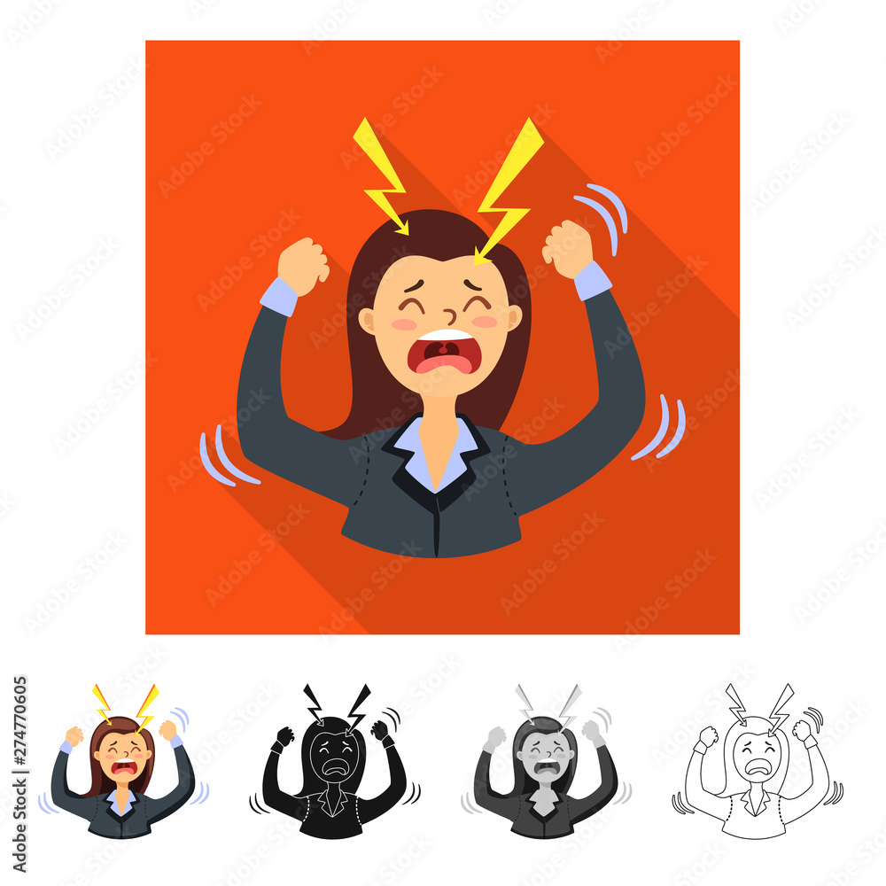 Vector design of stress and shock logo. Collection of stress and desperate stock vector illustration.