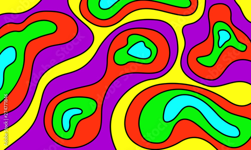 Bright colourful retro pattern, 1970 colour palette, vector illustration