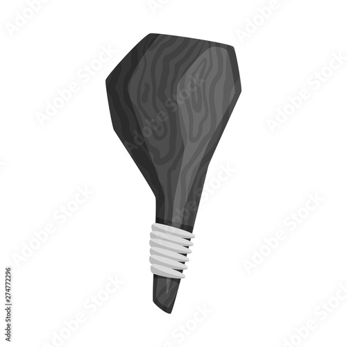 Vector design of cudgel and weapon symbol. Collection of cudgel and tools stock symbol for web.