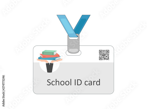 School id card icon. Personal identification card. Student id card, identification card, identity verification, person data.
