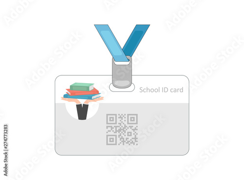 School id card icon. Personal identification card. Student id card, identification card, identity verification, person data.