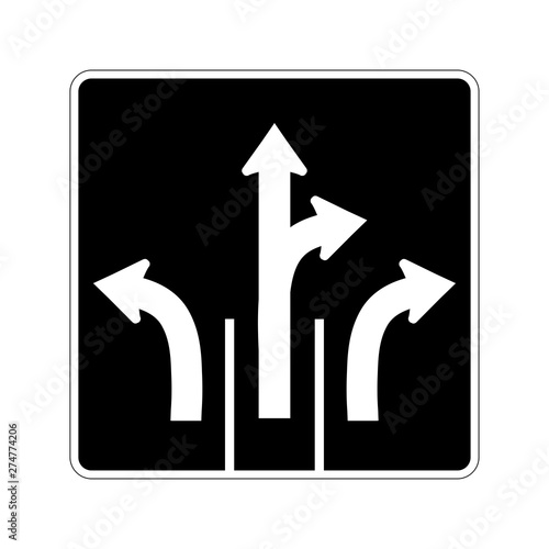 USA traffic road signs.these signs tell drivers the direction they must travel. vector illustration