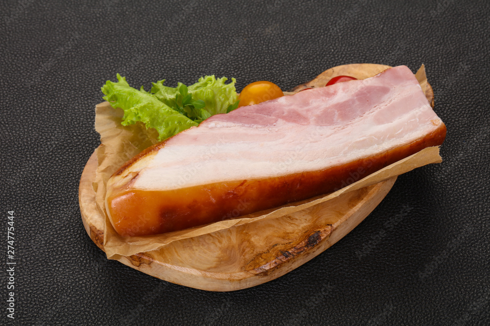Smoked pork breast with salad leaves Smoked pork breast with salad leaves