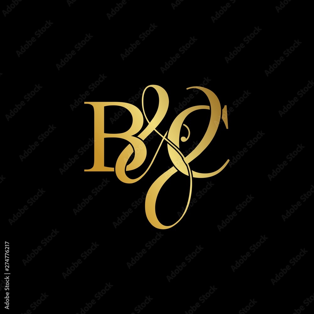 Initial letter B & C BC luxury art vector mark logo, gold color on black background Initial letter B & C BC luxury art vector mark logo, gold color on black background