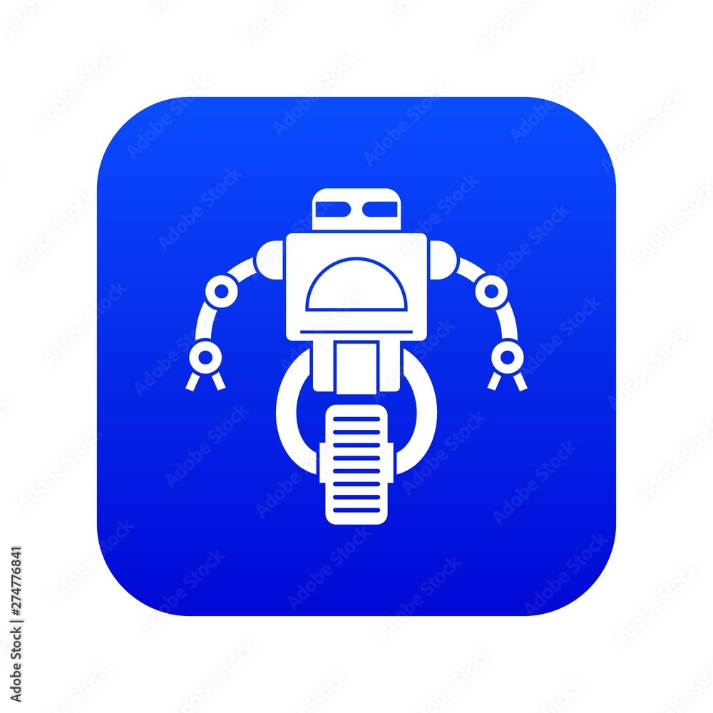 Machine robot icon digital blue for any design isolated on white vector illustration Machine robot icon digital blue for any design isolated on white vector illustration