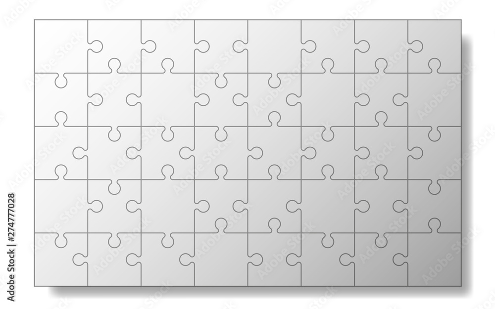 Puzzle mockup templates, 40 pieces, vector illustration Stock Vector |  Adobe Stock