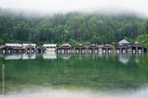wooden houses on lake
