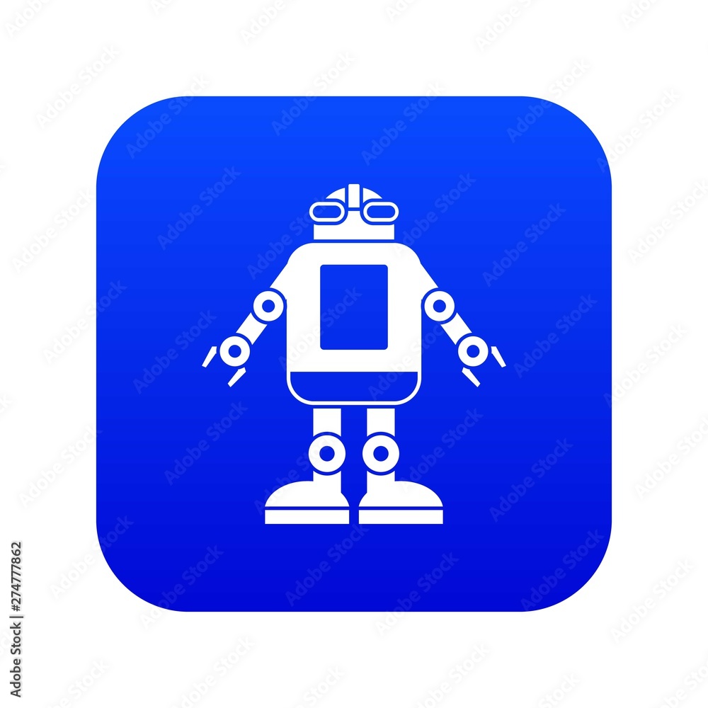 Automation machine robot icon digital blue for any design isolated on white vector illustration Automation machine robot icon digital blue for any design isolated on white vector illustration