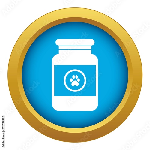 Treatment solution for animals icon blue vector isolated on white background for any design