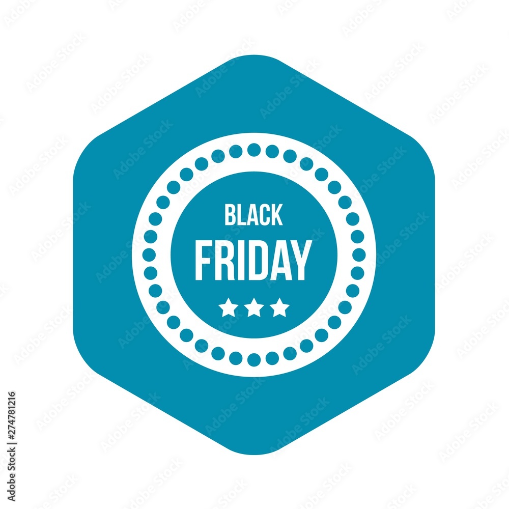 Fototapeta premium Black Friday sticker icon in simple style on a white background vector illustration