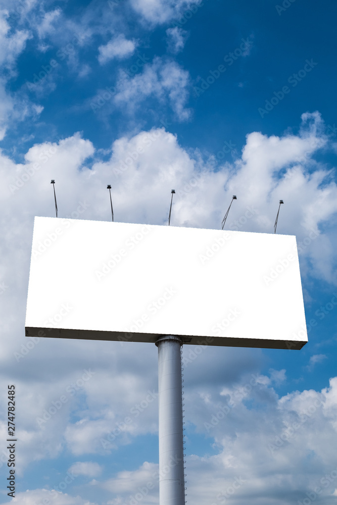 Large billboards with a cloudy sky background Large billboards with a cloudy sky background