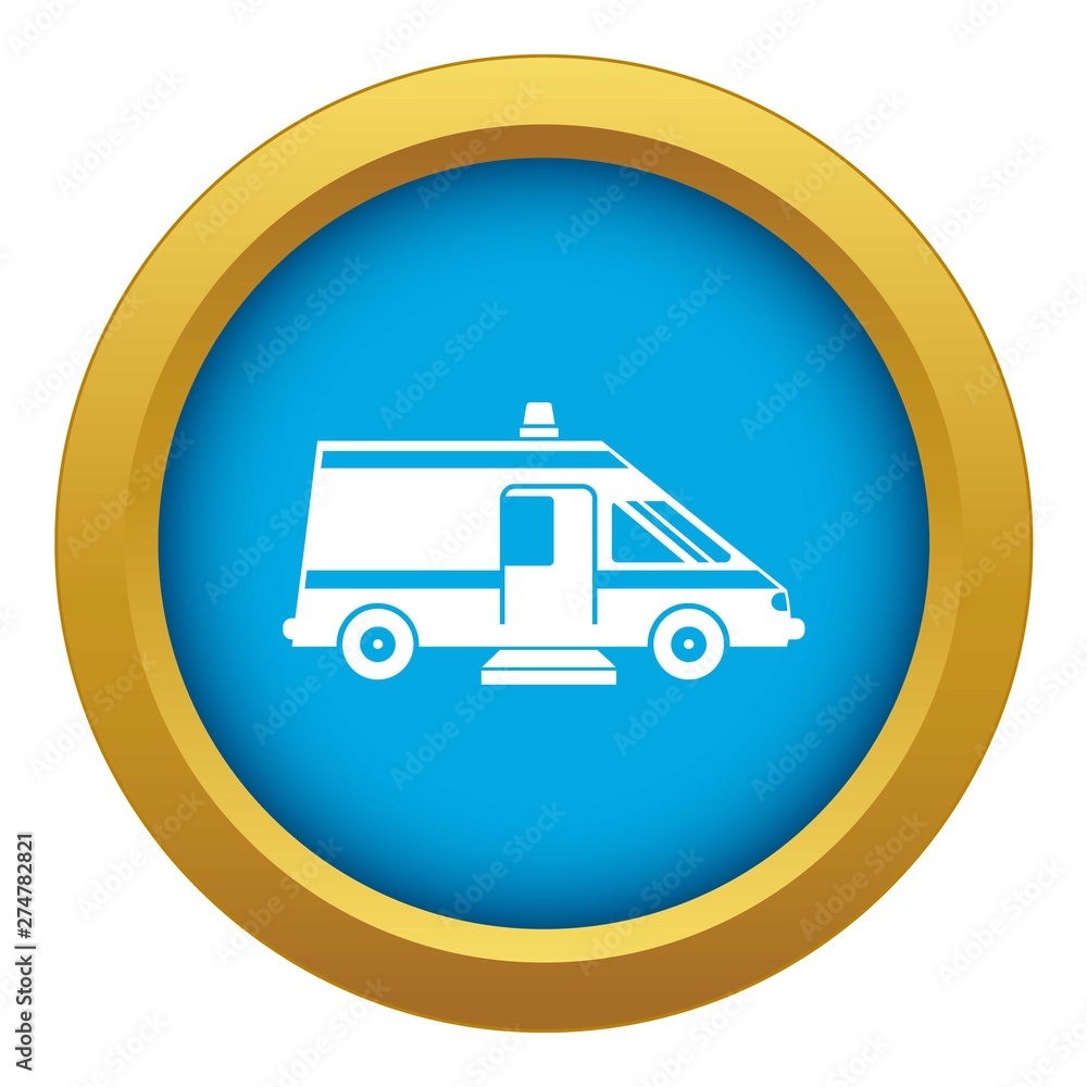 Ambulance icon blue vector isolated on white background for any design Ambulance icon blue vector isolated on white background for any design