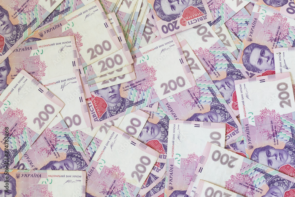 Fototapeta premium Background of ukrainian hryvnia, UAH, money concept
