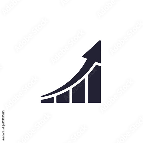 Graph Icon in trendy flat style isolated on white background. Chart bar symbol with arrow for your web site design. Vector illustration